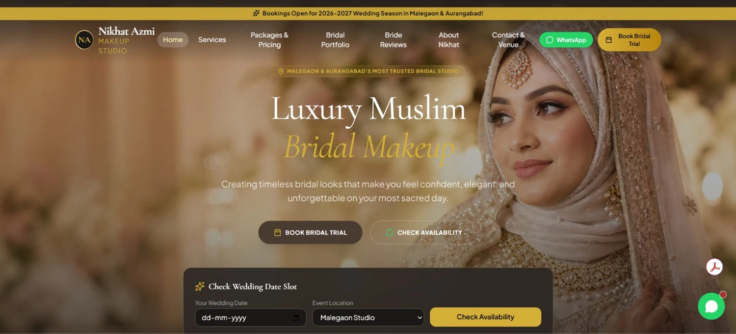 Nikhat Azmi website screenshot supplied by the owner